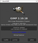 Click image for larger version

Name:	Gimp.2.10.18.AboutPage.png
Views:	149
Size:	21.0 KB
ID:	177462